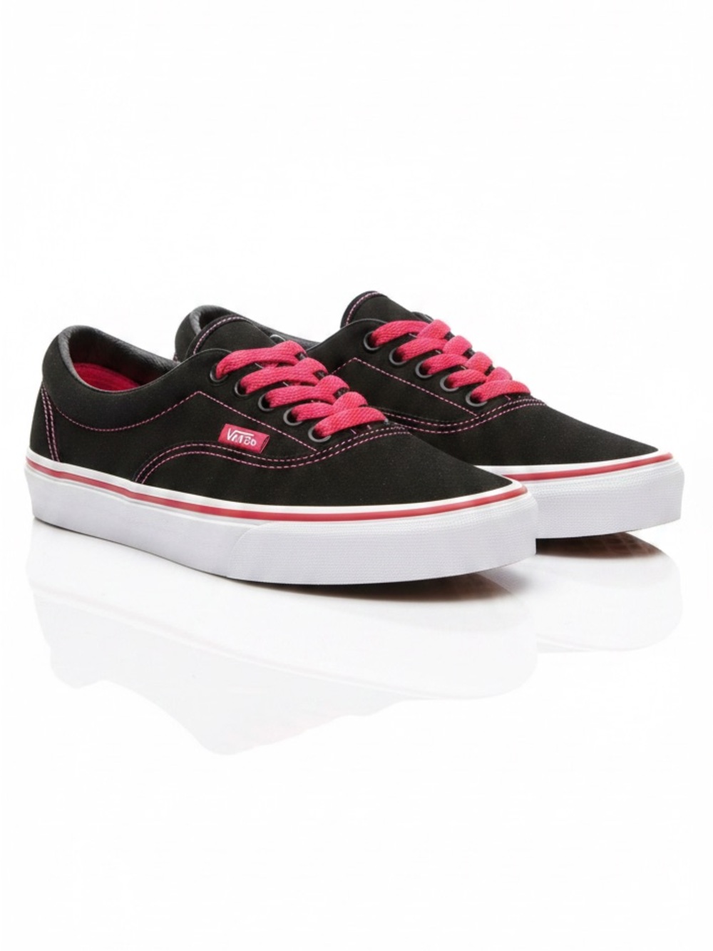 Vans Black & Hot Pink Lace Up Kids Skater Shoes Size 2.5 Youth